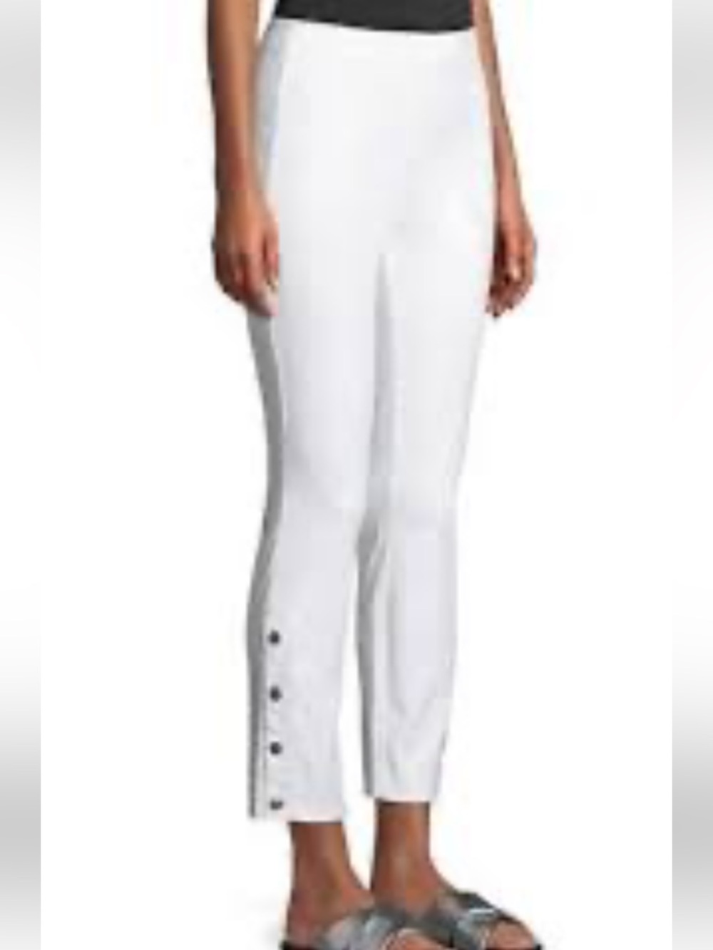 Sz 8- white  rag & bone Simone Snap Front Pants